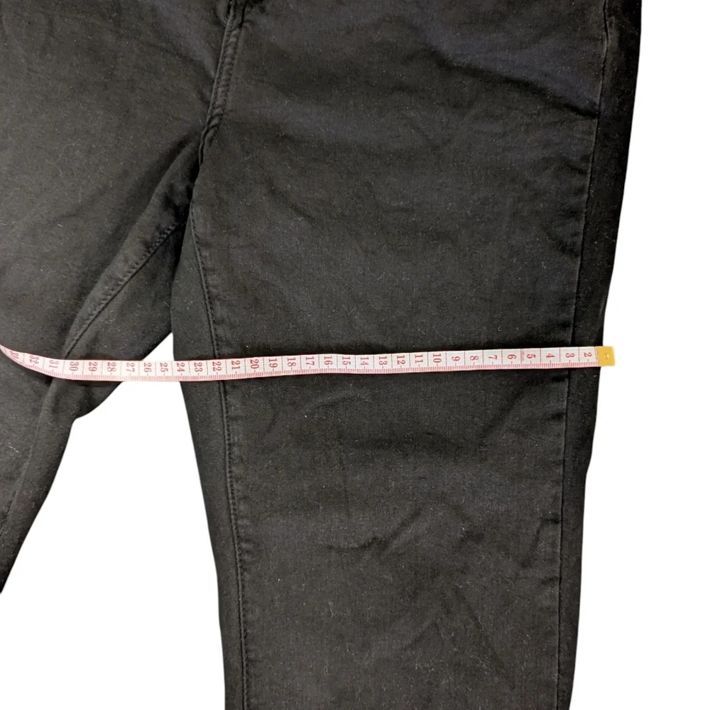 Frank Lyman Black slim leg jean with pearl bow detail at the back hemline Size L - Picture 5 of 8